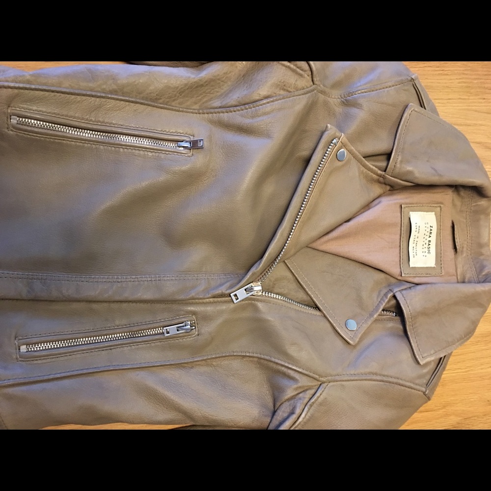 Zara basic leather biker jacket - Picture 5 of 6