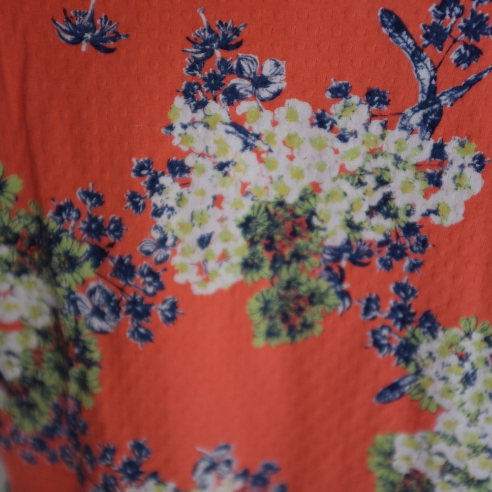Orange Floral Textured Dress NEVER WORN - Picture 3 of 3
