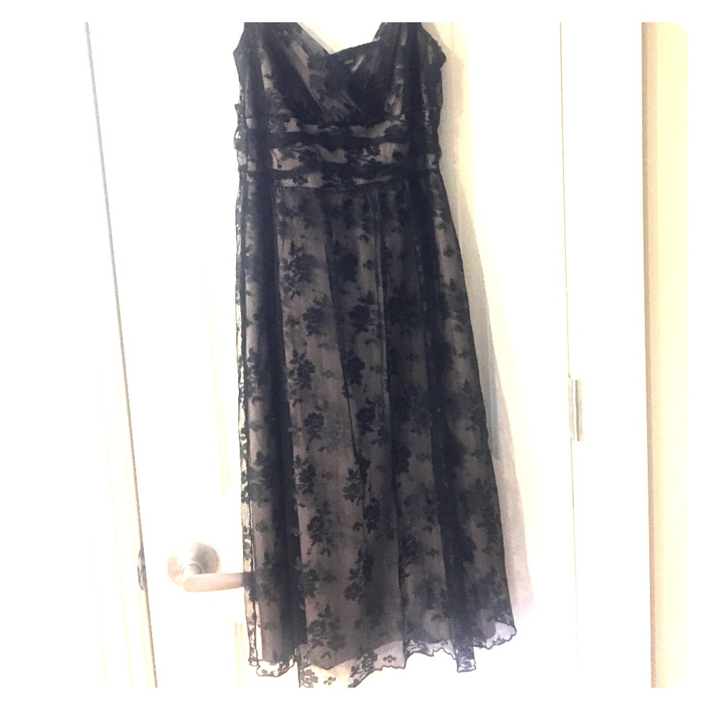 Black lace with Tan slip