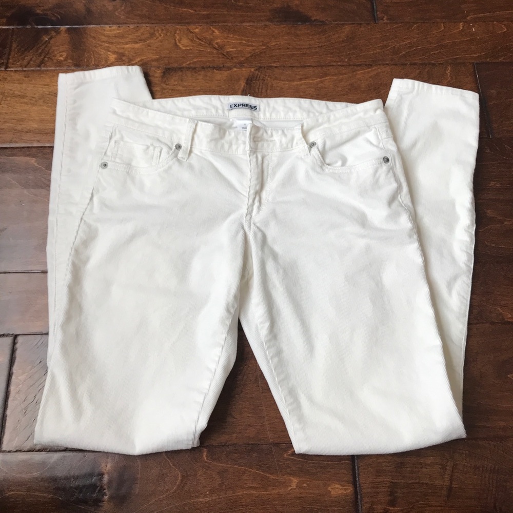 White Cordoroy Express Jeans
