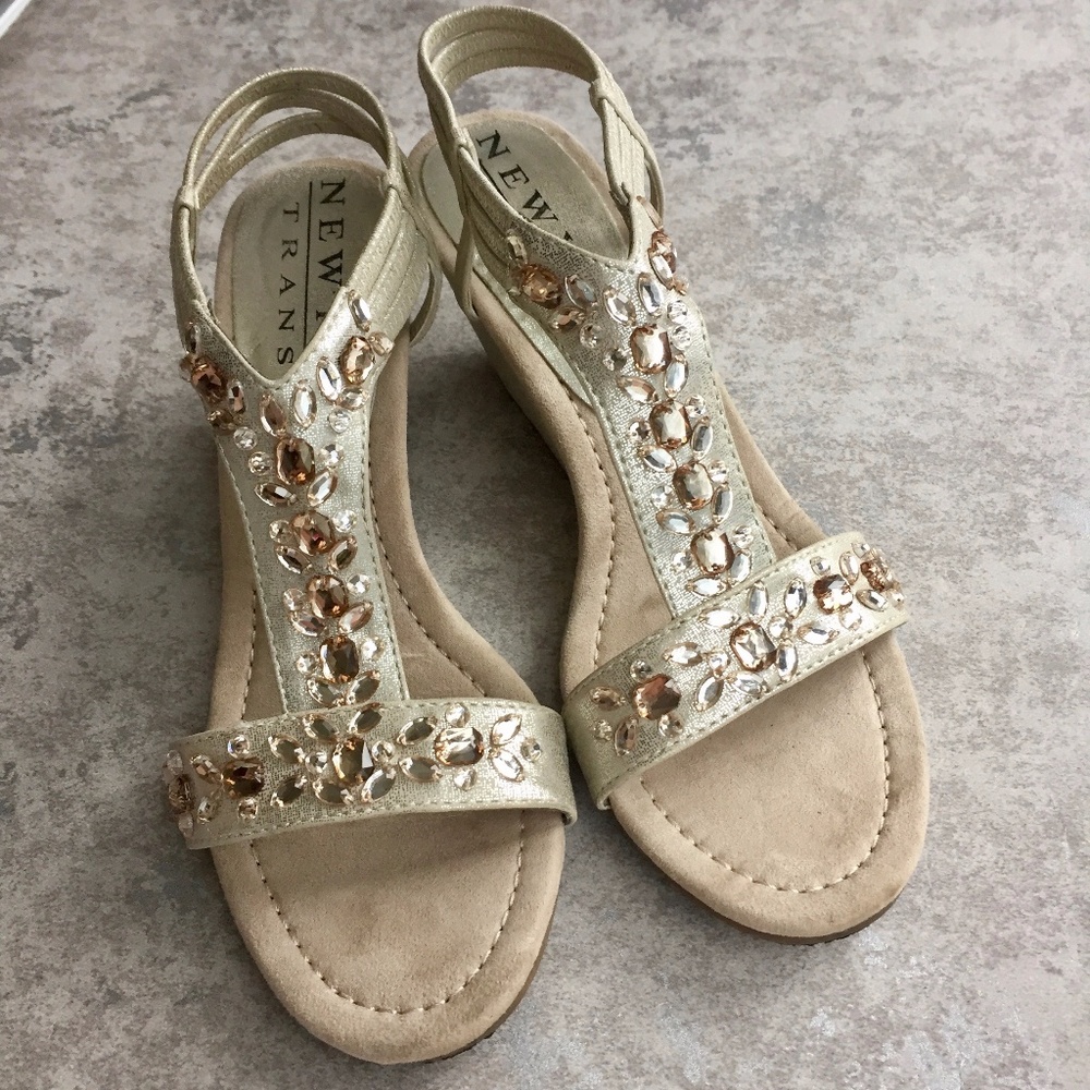 Gold Wedge Sandals