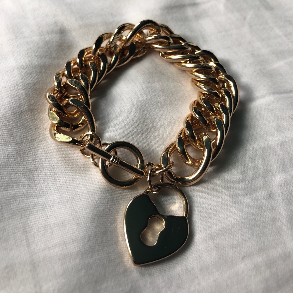 Chunky Gold Locket Bracelet