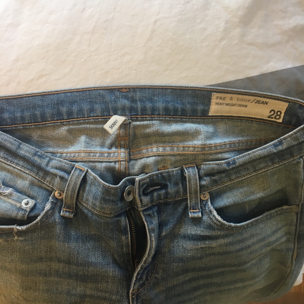 Rag and Bone light wash skinny jeans