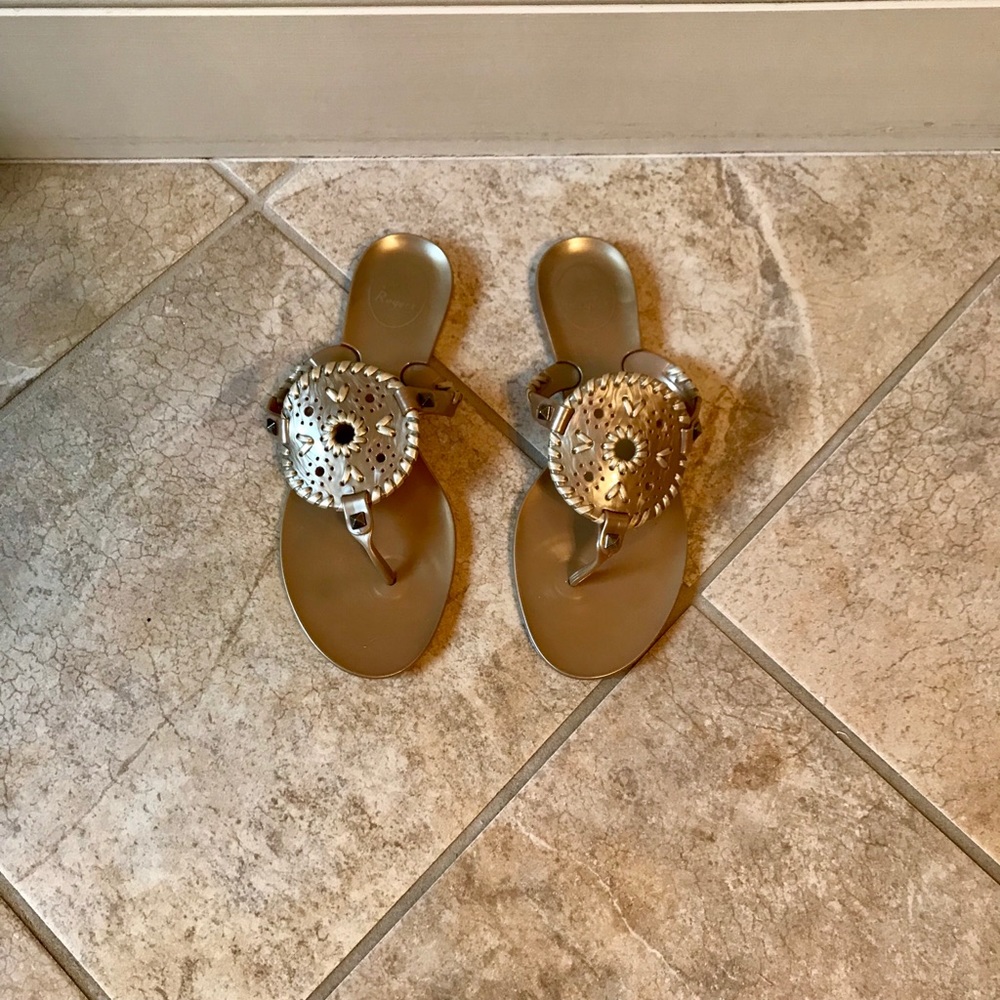 Jack Rogers Gold Georgica Jelly flip-flops