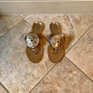 Jack Rogers Gold Georgica Jelly flip-flops