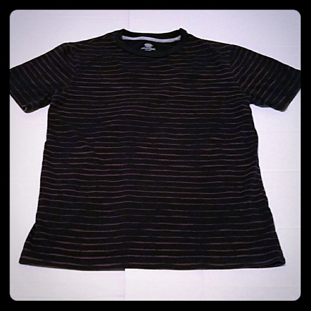 BOYS OLD NAVY Black Stripes T-shirt Lg