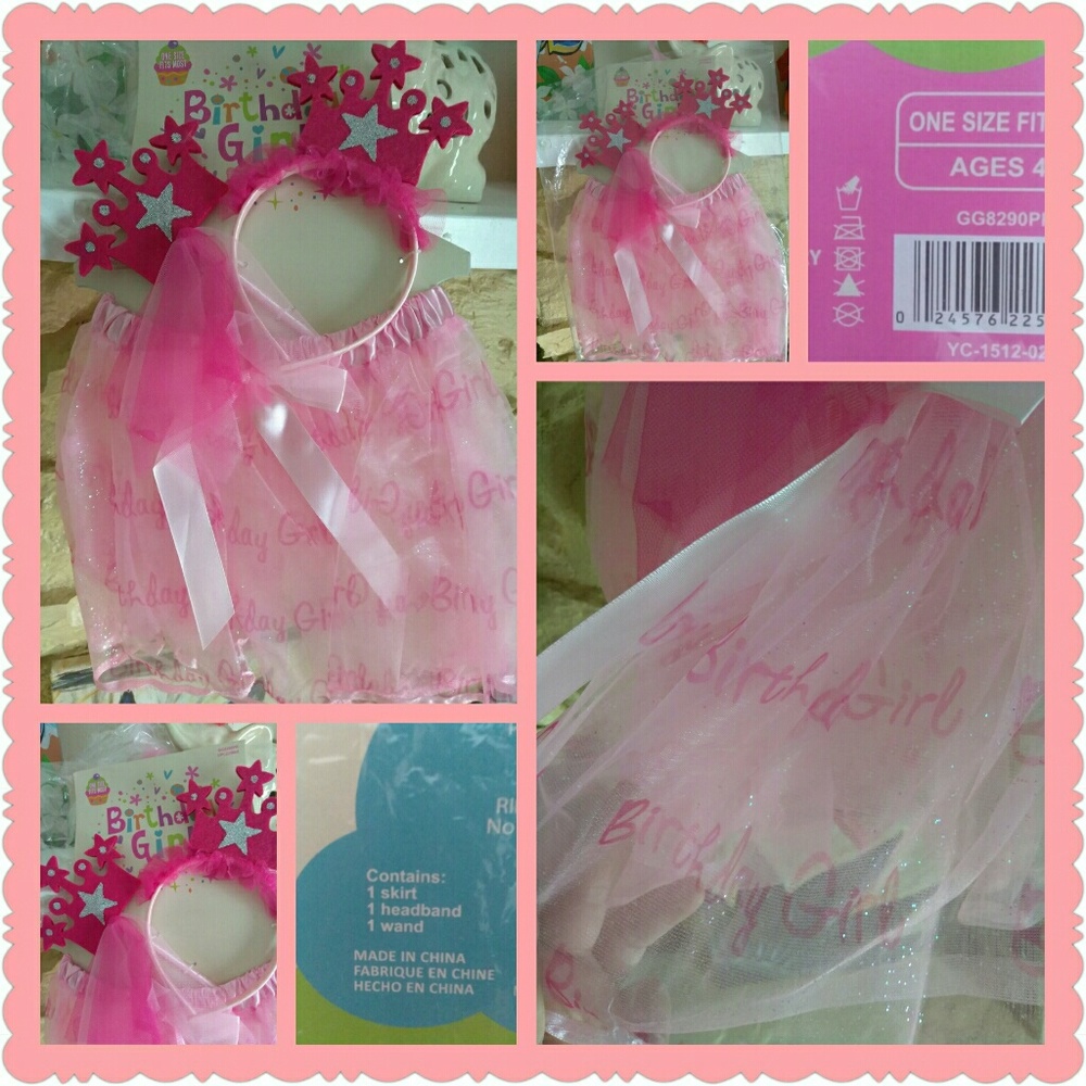 NWT Birthday Girl Princess Dress Up Set