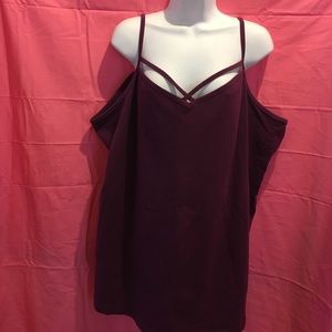 Torrid burgundy strappy tank size 5