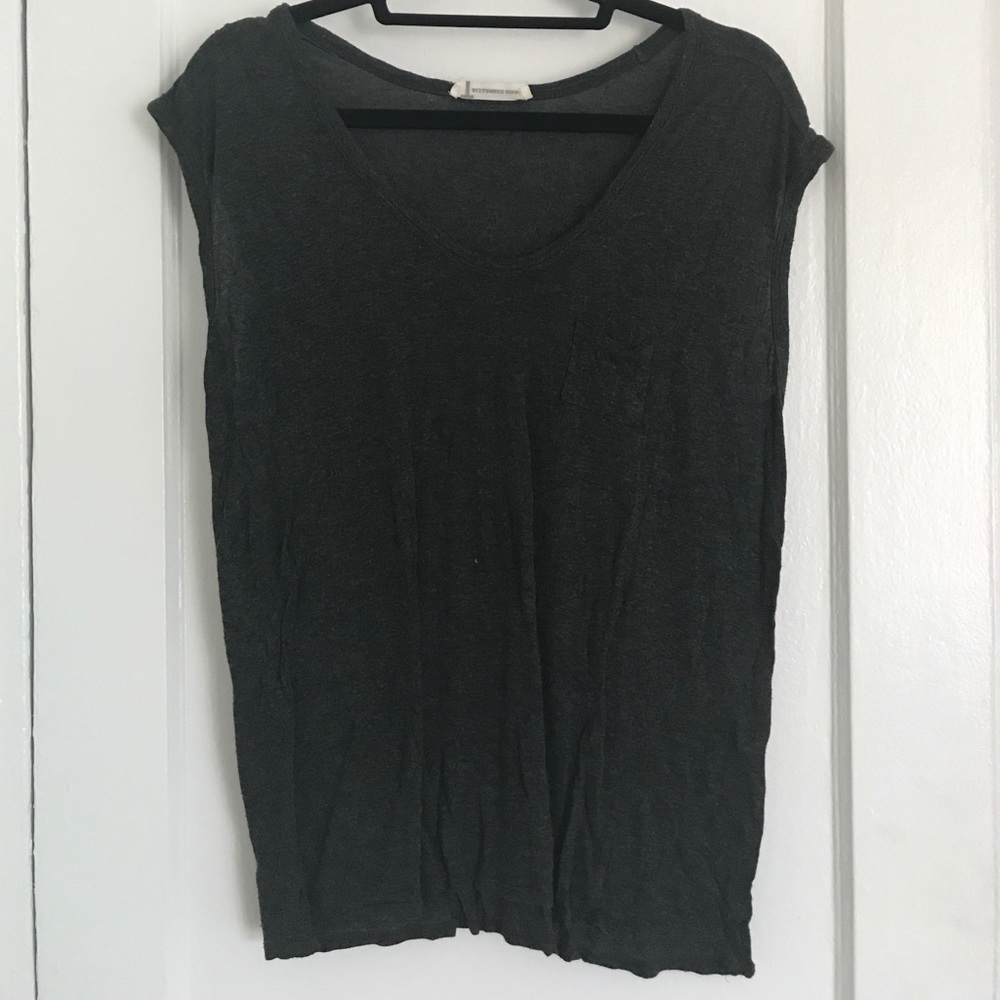 T By Alexander Wang Gray Muscle Tank T-Shirt