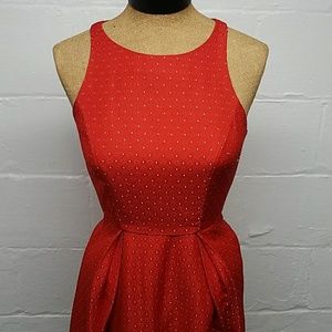 Red sleeveless flare dress size M