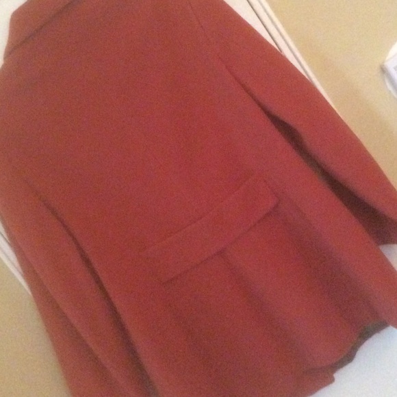 Rust Orange Double Breasted Wool Car Coat - Picture 5 of 8