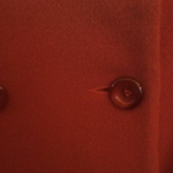 Rust Orange Double Breasted Wool Car Coat - Picture 6 of 8