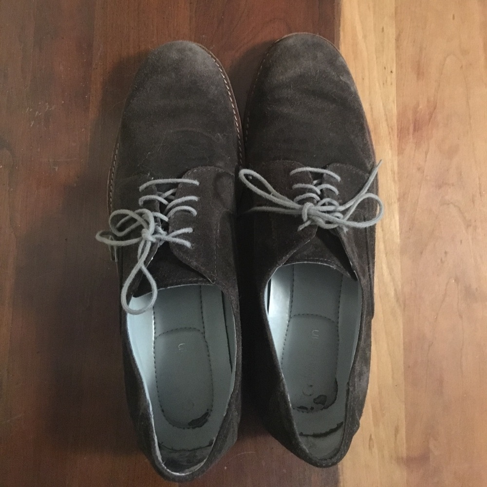 Calvin Klein Men’s 10 1/2 grey suede dress shoes.