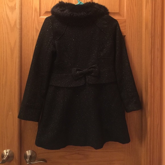 Jessica Simpson Black Gold Sparkles Coat Sz 10-12 - Picture 2 of 3