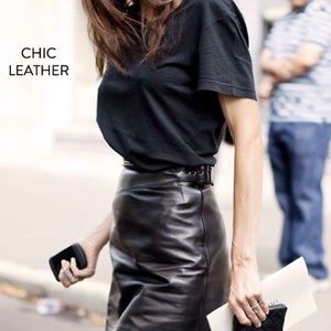 Genuine soft leather skirt