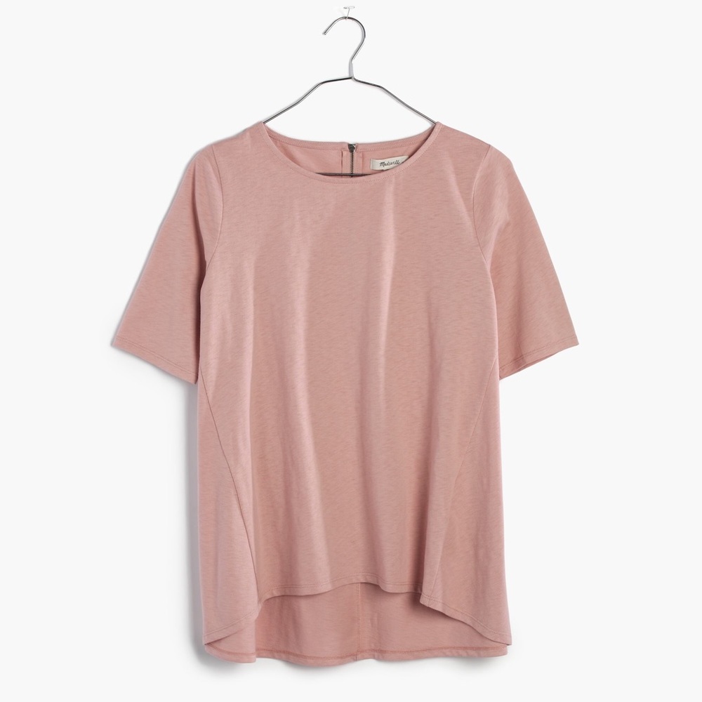 Like New Madewell Blush Zip Back Swing Tee