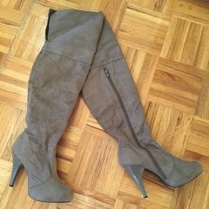 Vegan Suede Over the Knee Boots