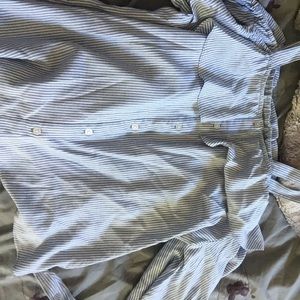 Stripped blue and white flowy summery shirt