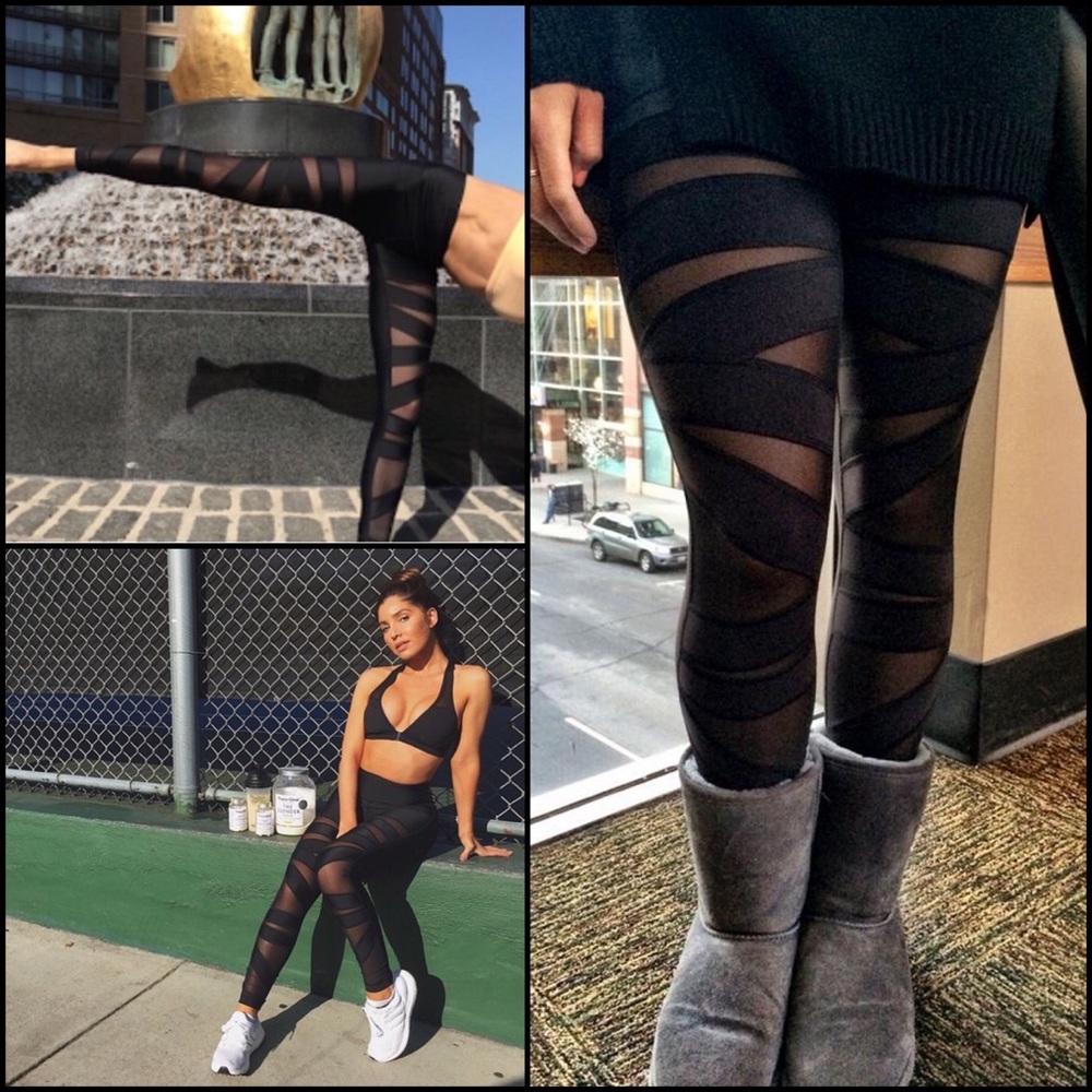 Lululemon Black High Times Tech Mesh Leggings 4