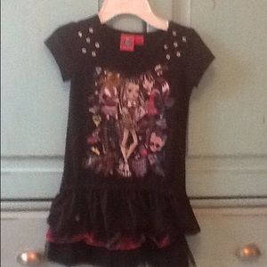 GIRLS SIZE SMALL MONSTER HIGH BLACK DRESS