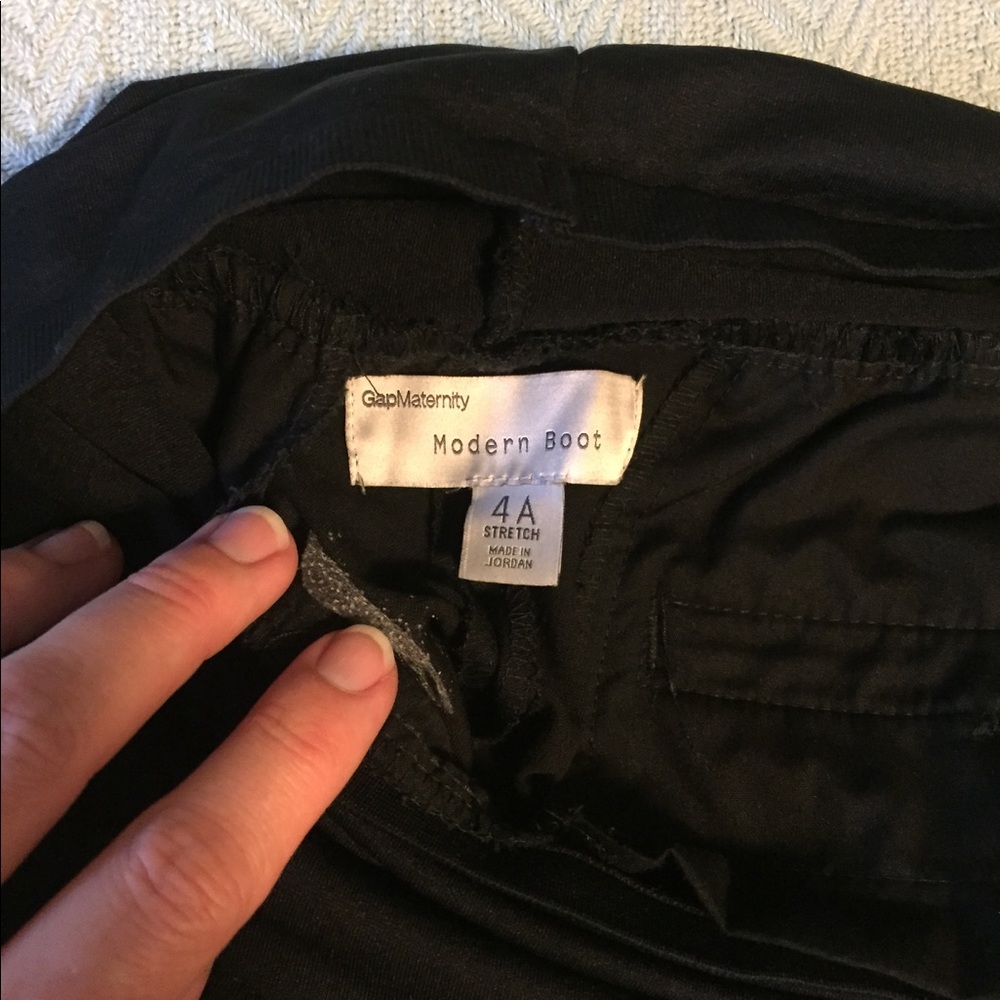 GAP Maternity Black Modern Boot Slacks Full Panel