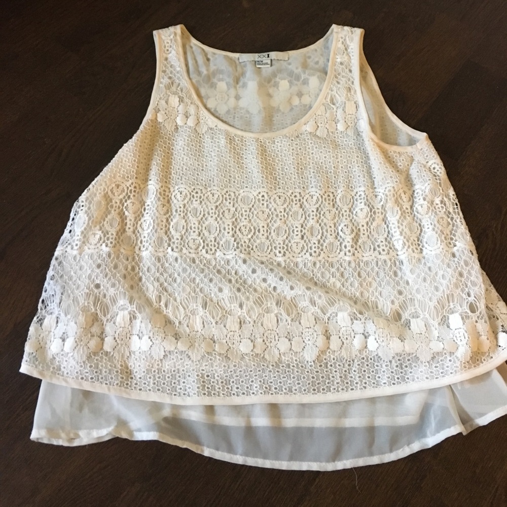 Cream lace tank top