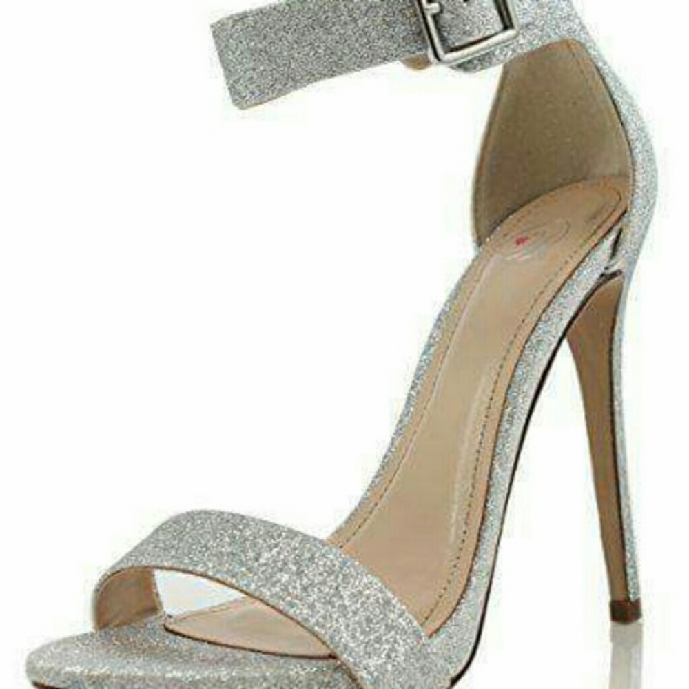 Silver Glitter Heels