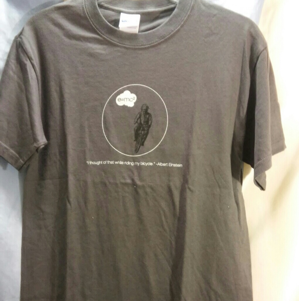 Albert Einstein bike quote logo t-shirt