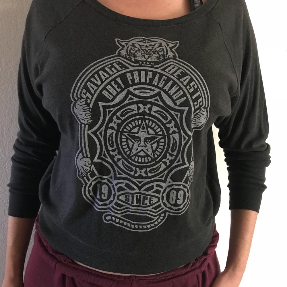 Obey charcoal grey sweater