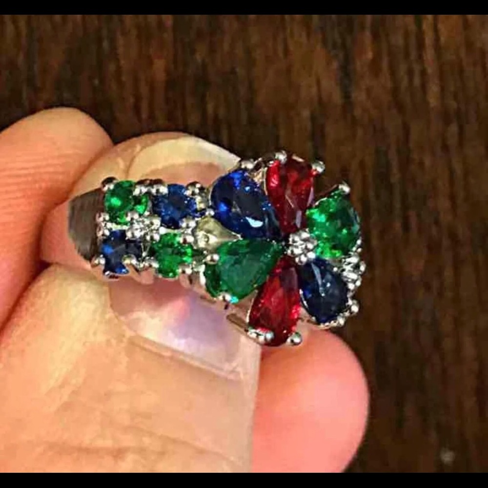 Salesilver Multicolor Flower Ring - image 4