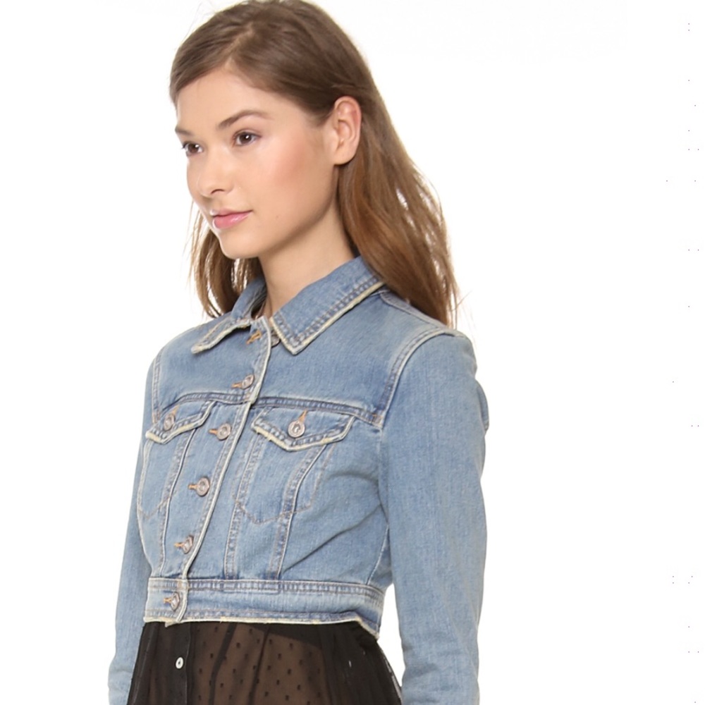 Free People Denim Cropped Jacket