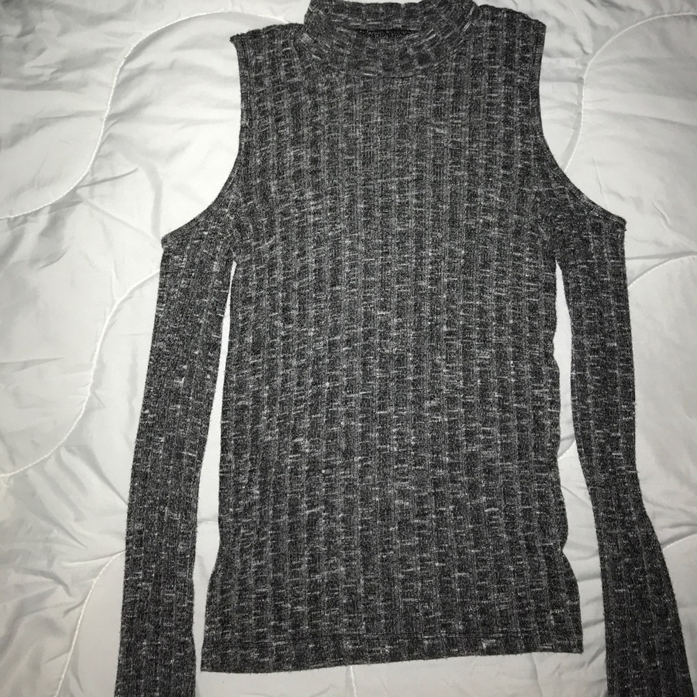 Dark gray long sleeve turtle neck