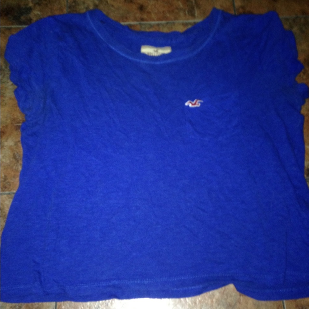 Hollister blue crop top