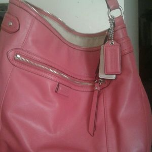 Pink coach purse with coach wallet