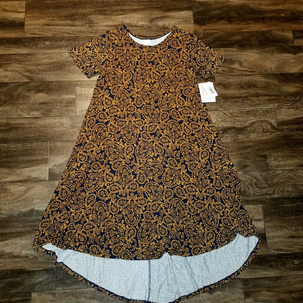 Lularoe UNICORN Carly XS Navy Gold Paisley U of M