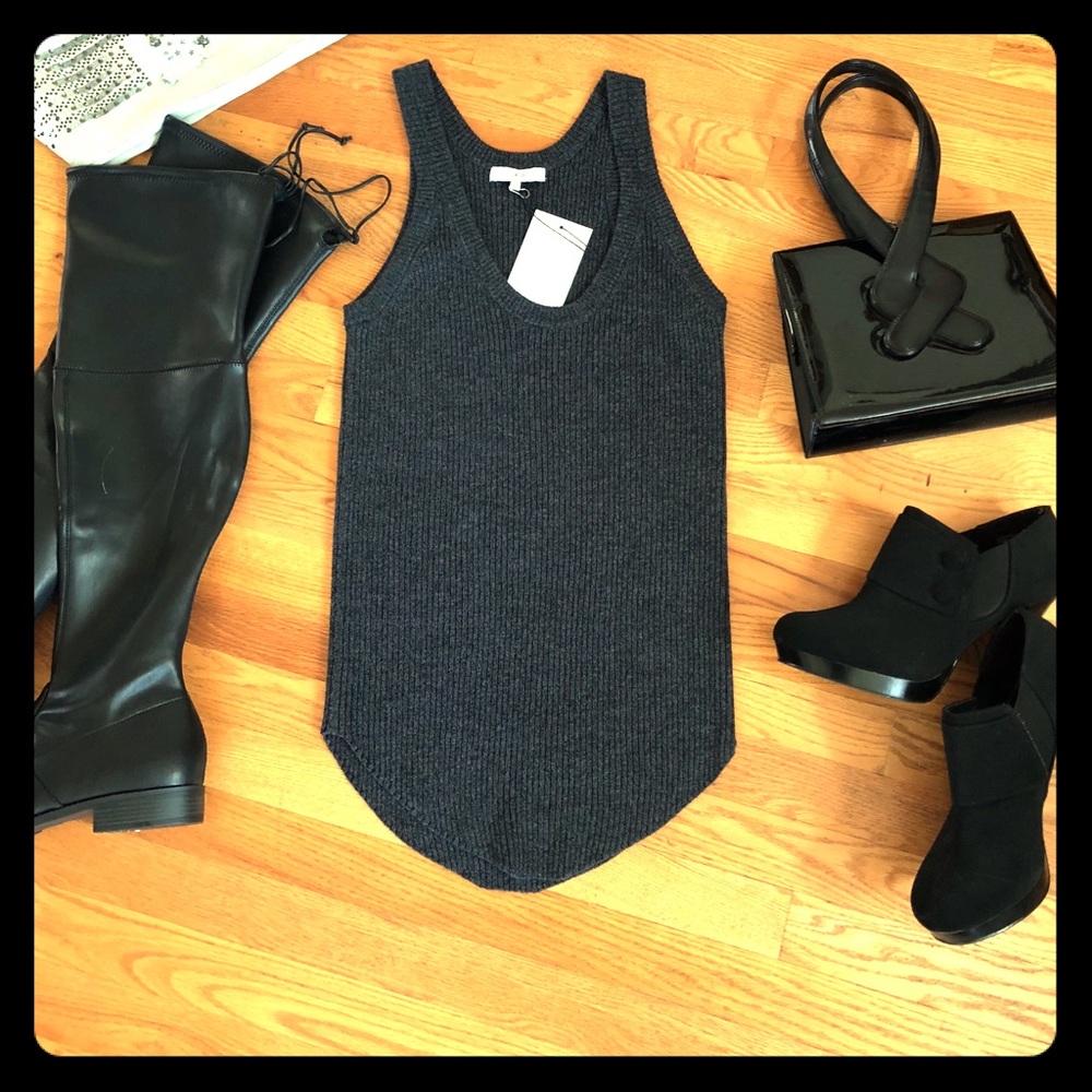IRO Women's Gray Sais Ribbed Knit Tank