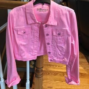 Pink denim jacket