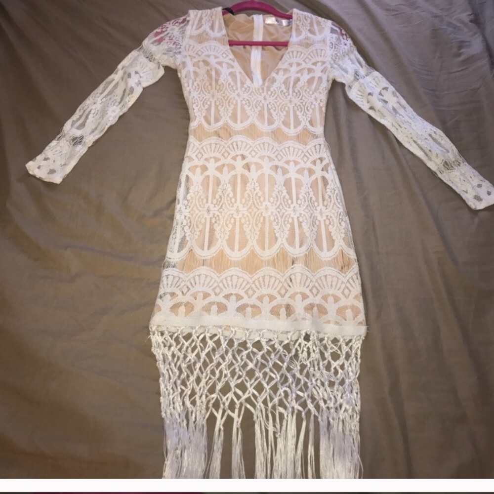 Misguided cream dress