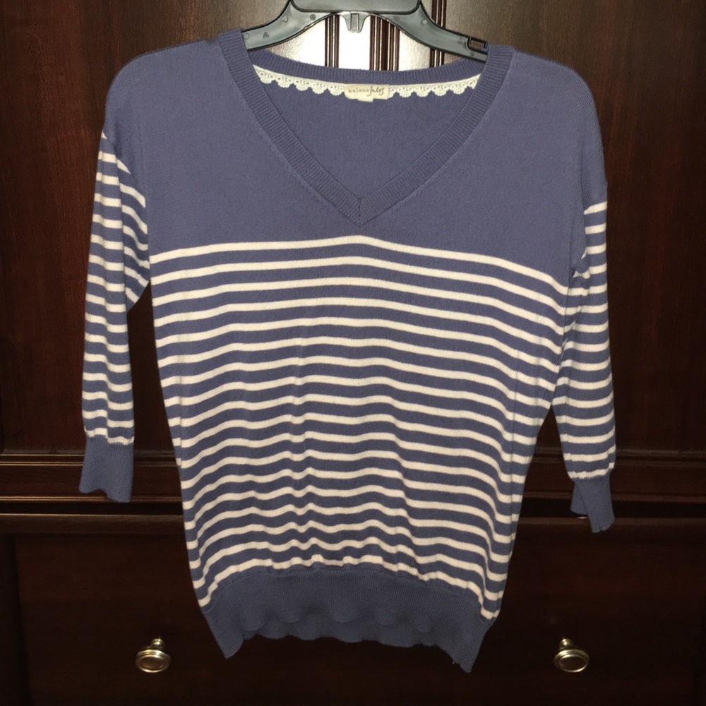 Blue and White Striped Sweater