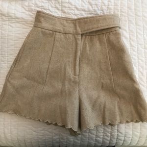 High Waisted Wool Shorts