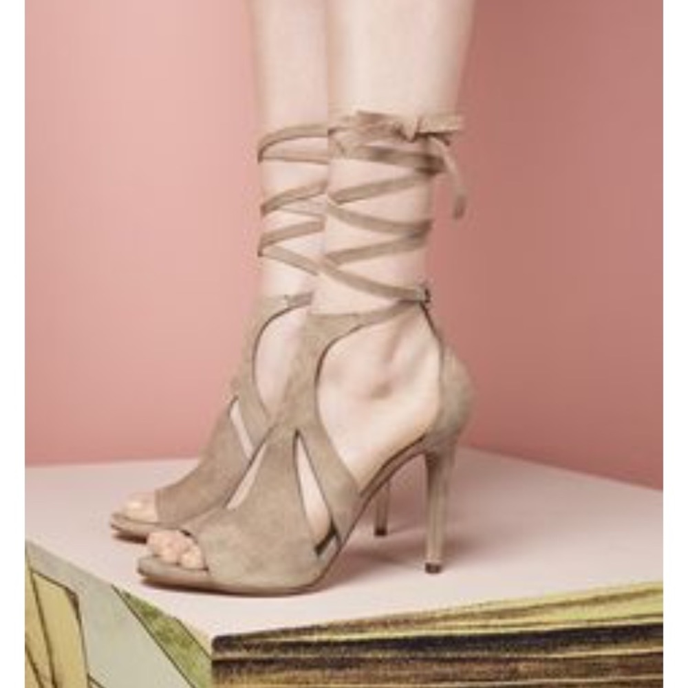 NWT Steve Madden tan suede sandal high heel - Picture 1 of 4