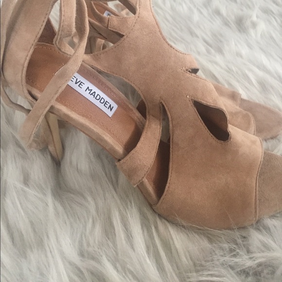 NWT Steve Madden tan suede sandal high heel - Picture 4 of 4