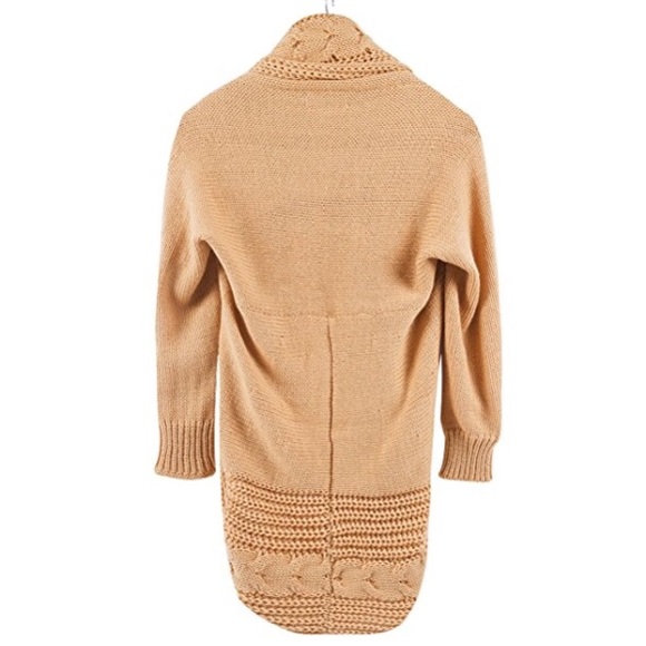 💥 SALE Shawl Collar Cable Knit Cocoon Sweater - Picture 4 of 4