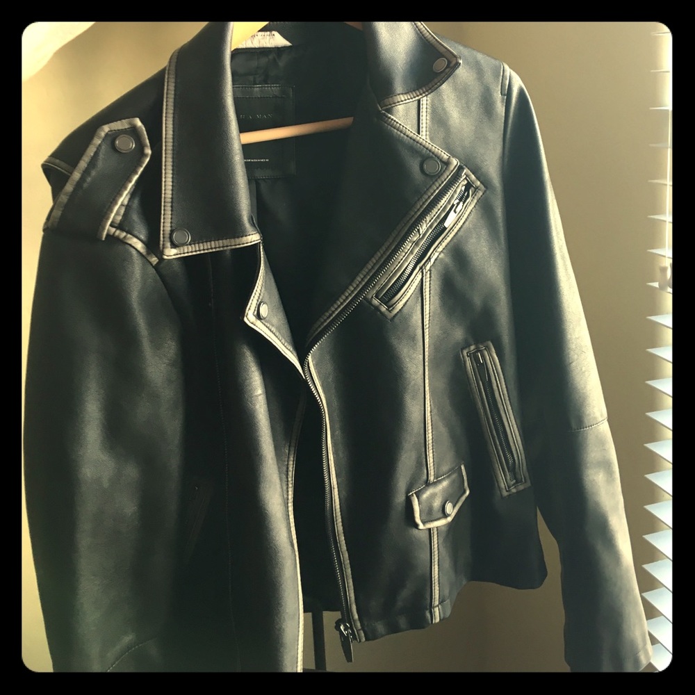Zara Man leather jacket size M /Mex 40