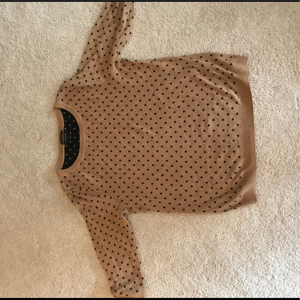 ¾ sleeve cotton sweater.