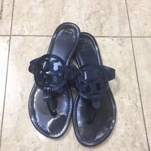 Tory Burch Navy Metallic Miller Sandals