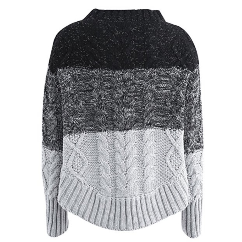 Marled Sleeved Cowl Neck Poncho Sweater - Picture 6 of 6