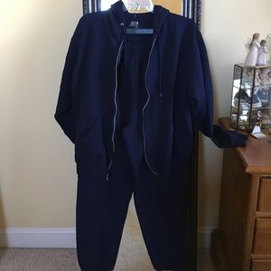 Lg Navy sweat Jacket with Seeatpants