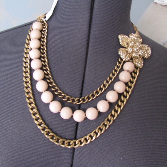 Talbots Jewelry - Talbots 3 Strands Ribbon Bib Gold Tone Necklace