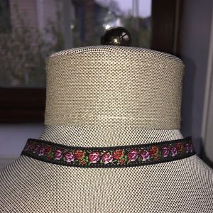 Flowery Black Choker Necklace